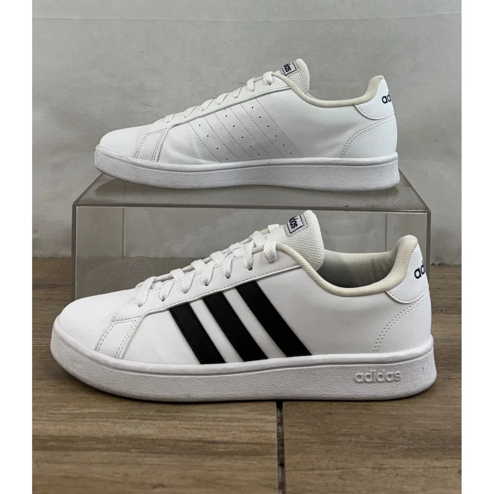 Adidas Grand Court 2.0 Men‎ White Black Stripes Casual Sneakers Shoes Size 8